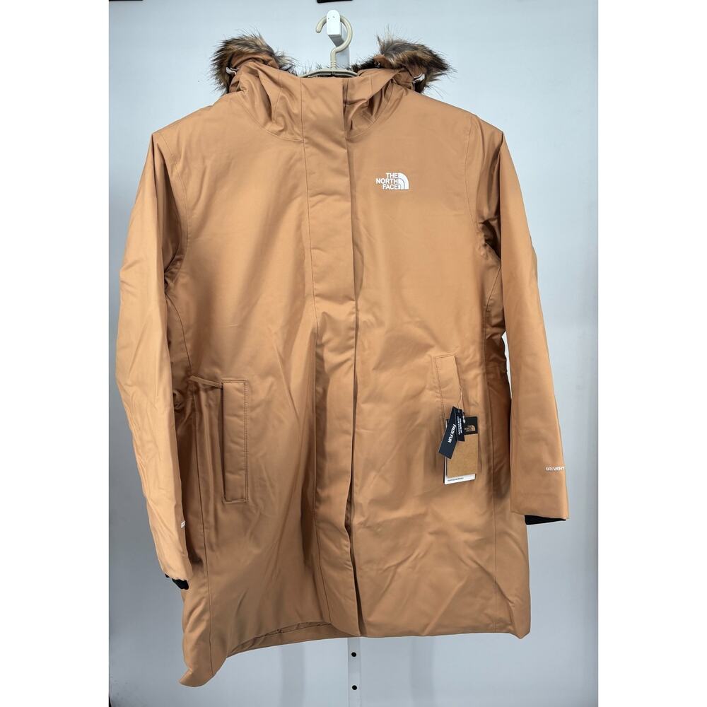 The North Face Arctic Parka Womens 2XL Almond Butter Faux Fur Winter Coat NWT